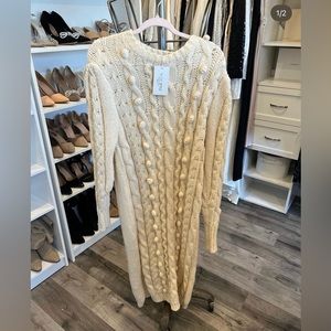 Cable knit sweater dress